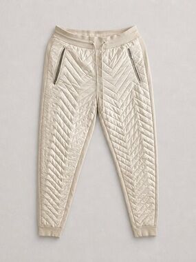 Athleta Quilted Drawstring Joggers - Cream